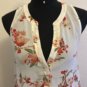 Joie Sleeveless Silk Floral Top